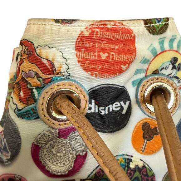 Dooney & Bourke Disney Buttons Drawstring Backpack Purse Mickey Minnie - Picture 7 of 14